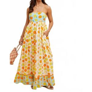 NEW IN-LOOM camila contract lemon maxi dress in yellow